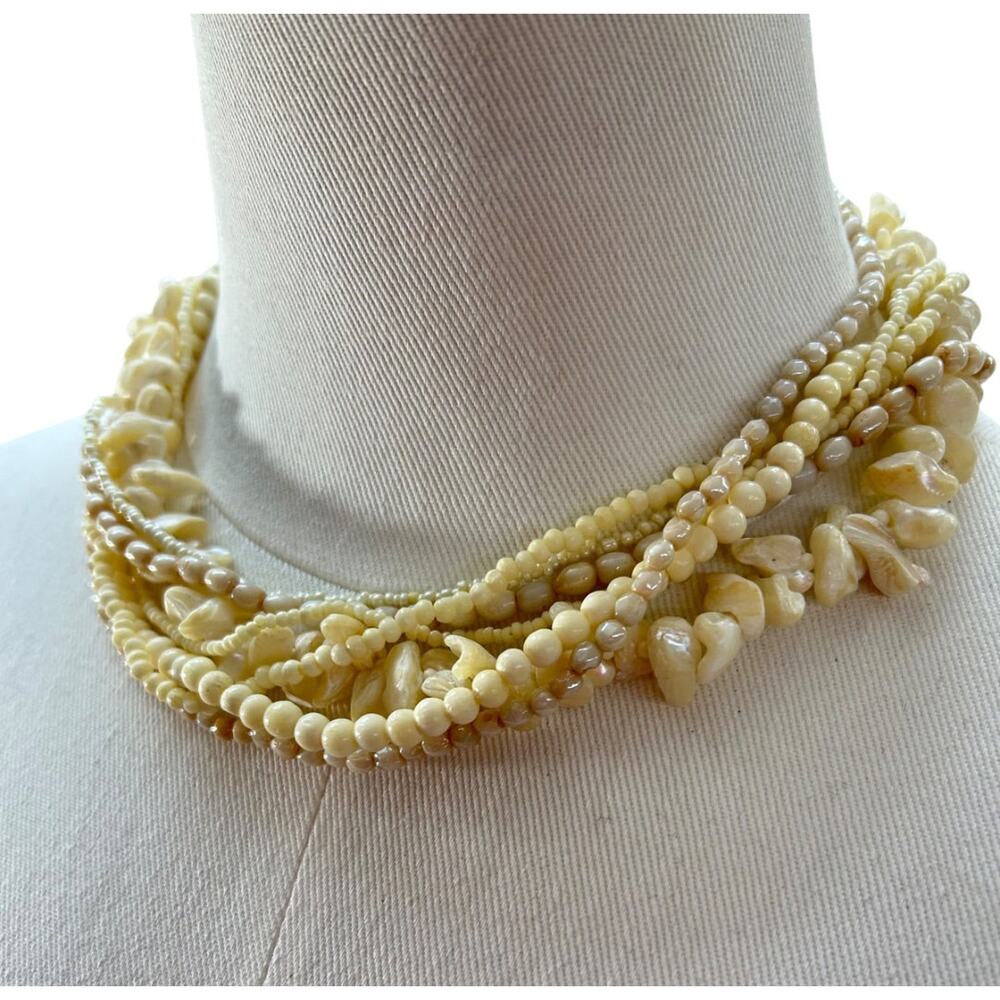 Chic Cream Beaded Necklace